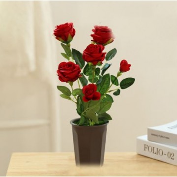 [Type 27 Red] Small Potted Artificial Plant Artificial Flower Home Table Plant Room Decoration