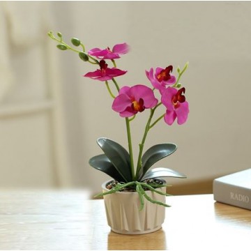 [Type 28 Dark Purple] Small Potted Artificial Plant Artificial Flower Home Table Plant Room Decoration