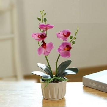 [Type 28 Light Purple] Small Potted Artificial Plant Artificial Flower Home Table Plant Room Decoration