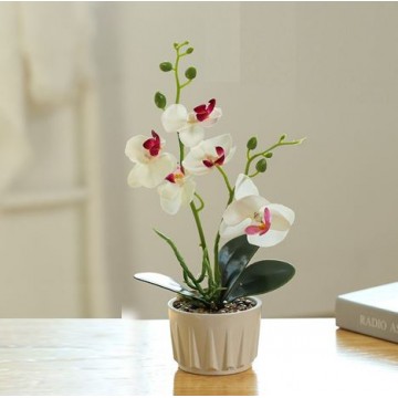 [Type 28 White] Small Potted Artificial Plant Artificial Flower Home Table Plant Room Decoration