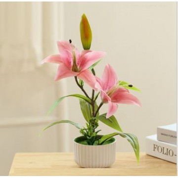 [Type 30 Pink] Small Potted Artificial Plant Artificial Flower Home Table Plant Room Decoration