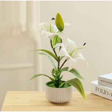 [Type 30 White] Small Potted Artificial Plant Artificial Flower Home Table Plant Room Decoration