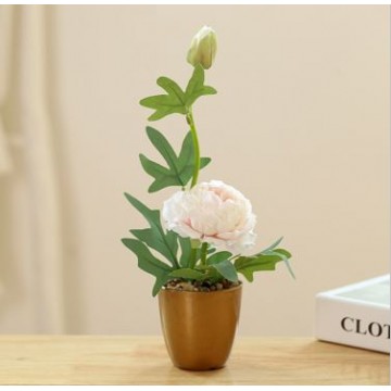 [Type 32 Pink] Small Potted Artificial Plant Artificial Flower Home Table Plant Room Decoration