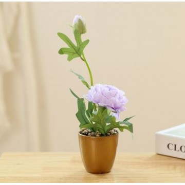 [Type 32 Purple] Small Potted Artificial Plant Artificial Flower Home Table Plant Room Decoration