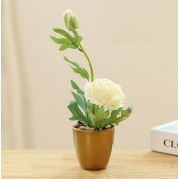 [Type 32 White] Small Potted Artificial Plant Artificial Flower Home Table Plant Room Decoration