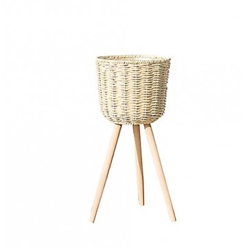 [ 4 Sizes ]  Type 1 Natural Rattan Basket With Leg