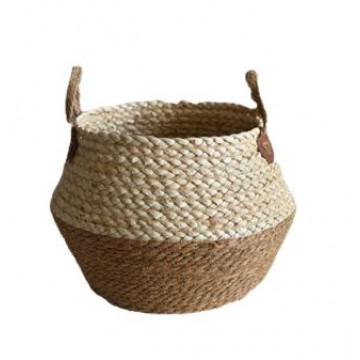 [3 Sizes] Light Brown Corn Husk Basket