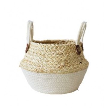 [3 Sizes]White  Corn Husk Basket