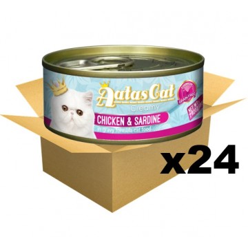 Aatas Cat Creamy Chicken & Sardine in Gravy Cat Wet Food 80g Carton of 24