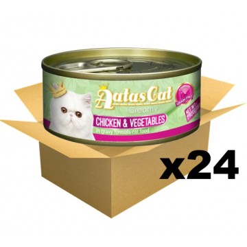 Aatas Cat Creamy Chicken & Vegetables in Gravy Cat Wet Food 80g Carton of 24
