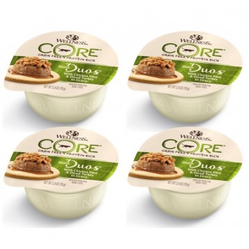 Wellness CORE Divine Duos Chicken Pate & Diced Turkey In Gravy Wet Cat Food 79g - QTY of 4