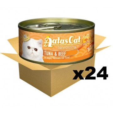 Aatas Cat Tantalizing Tuna & Beef in Aspic Canned Cat Food 80g Carton of 24