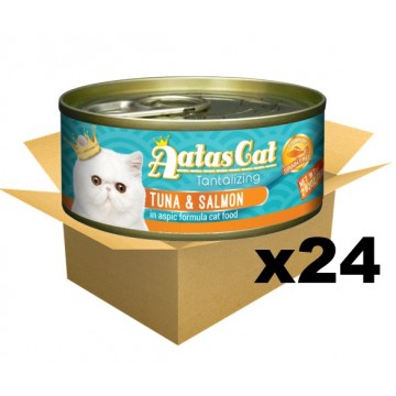 Aatas Cat Tantalizing Tuna & Salmon in Aspic Canned Cat Food 80g Carton of 24