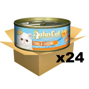 Aatas Cat Tantalizing Tuna & Sardine In Aspic Canned Cat Food 80g Carton of 24