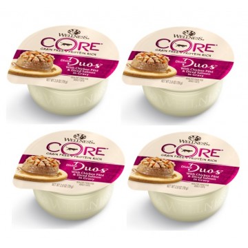 Wellness CORE Divine Duos Chicken Pate & Diced Salmon In Gravy Wet Cat Food 75g - Qty of 4