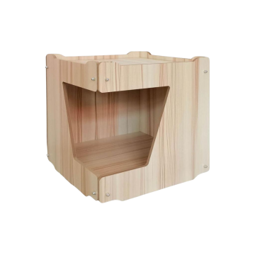 Wooden Box Cat Condo House (Corner Design)