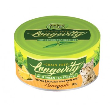 Nurture Pro Longevity Chicken & Skipjack Tuna White Meat with Pineapple Cat Canned Food 80g