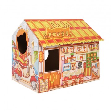 [Burger Shop ] Cat Cardboard House