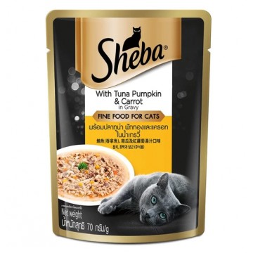 Sheba Tuna Pumpkin & Carrot in Gravy Pouch Fine Cat Food 70g