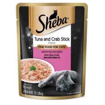 Sheba Tuna & Crab Stick Pouch Cat Food 70g