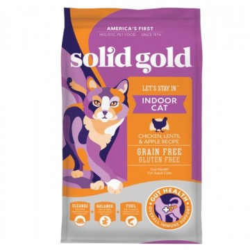 Solid Gold Grain Free Chicken, Lentils & Apples Recipe Dry Cat Food (Indoor Cat) 3 SIZES
