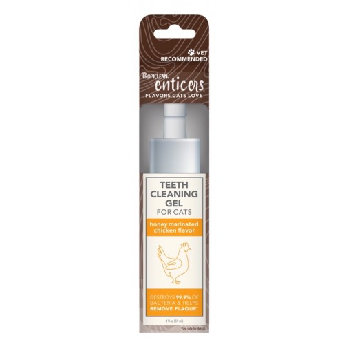 Tropiclean Enticers Teeth Cleaning Gel for Cats Honey Marinated Chicken Flavor