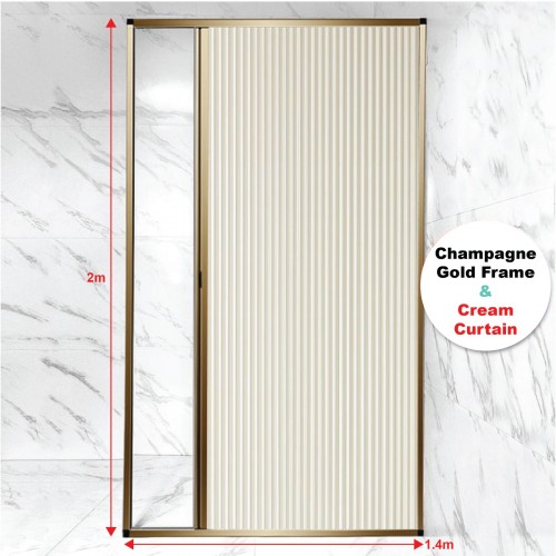 Shower Screen Folding Door Aluminum Film Bathroom