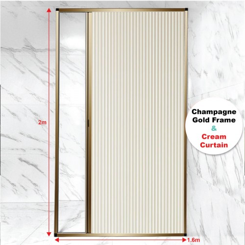 Shower Screen Folding Door Aluminum Film Bathroom