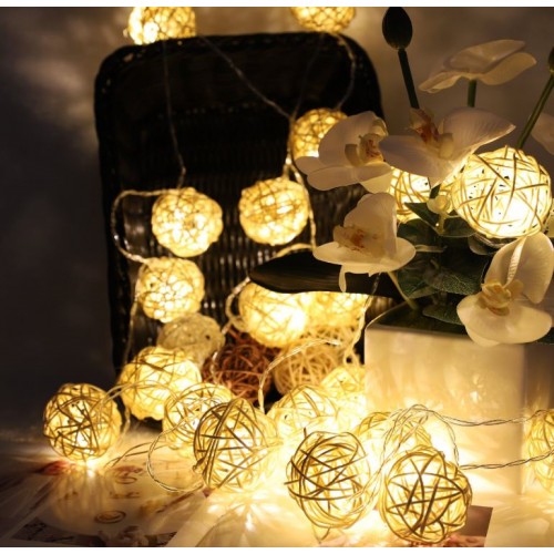 rattan ball solar lights