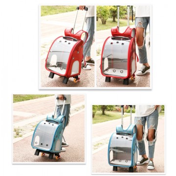 [LUGGAGE CARRIER] 2 in 1 Convertible Cat Carrier Backpack Luggage