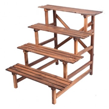 Wooden Plant Rack (4 Tier 80cm)