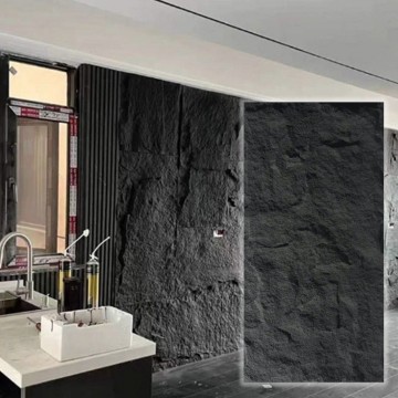 PU Stone Feature Wall Panel (Code:STWL-BLK)