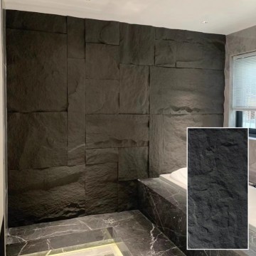 PU Stone Feature Wall Panel (Code:STWL-BLK)