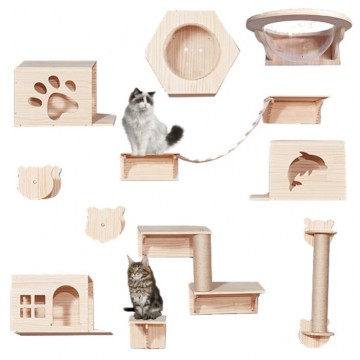 Wall Mount Cat Condo (Set D)