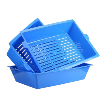 3 Layered Blue Cat Litter Box