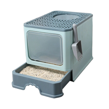 Foldable Blue Cat Litter Box