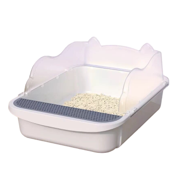 Half Covered Cat Head Design Litter Box