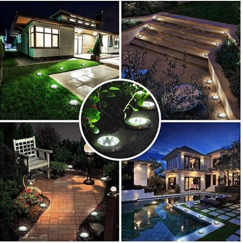 8 led solar ground lights