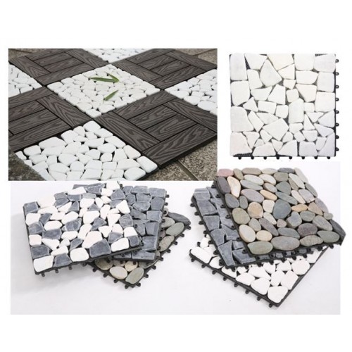Diy Decking Wood Stone Tiles, Snap Together Slate Patio Tiles