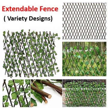 Extendable Fence  Artificial Leaves Vine Gardening