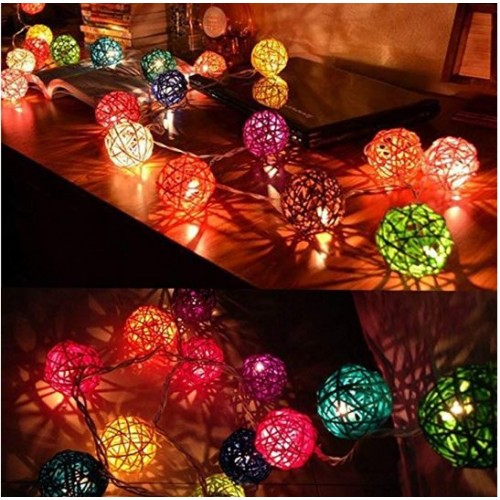 rattan ball solar lights