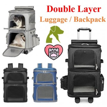 Double Layer Cat Carrier Backpack Removable Cat Carrier