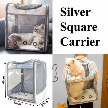 Silver Square Carrier Pet Carrier