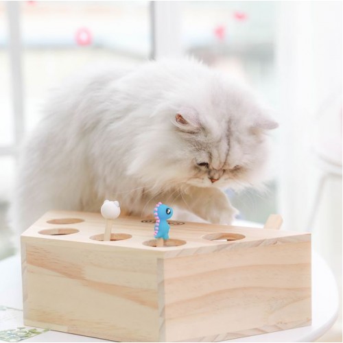 wooden cat whack a mole toy