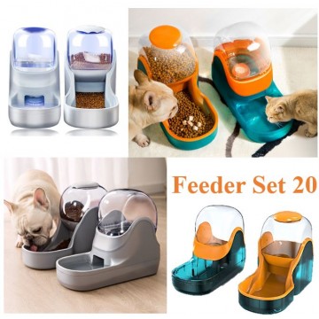 Feeder Set 20 Pet Food Water Dispenser Automatic Dog Cat Food Feeder Water Bowl
