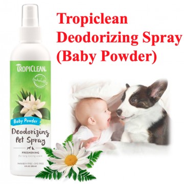 [TROPICLEAN DEODORIZING SPRAY] Baby Powder Odor Cat Dog Pet Spray