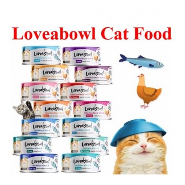 [ 24 cans / One Carton ] Loveabowl 70g Cat Wet Canned Food Kitten All Life Stage Chicken and Tuna Flavour